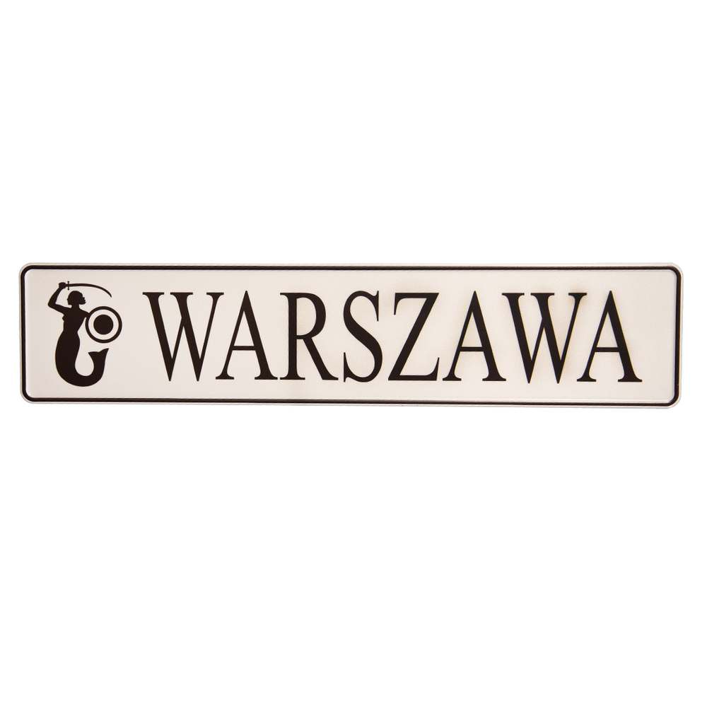 Tablica rejestracyjna duża Warszawa napis