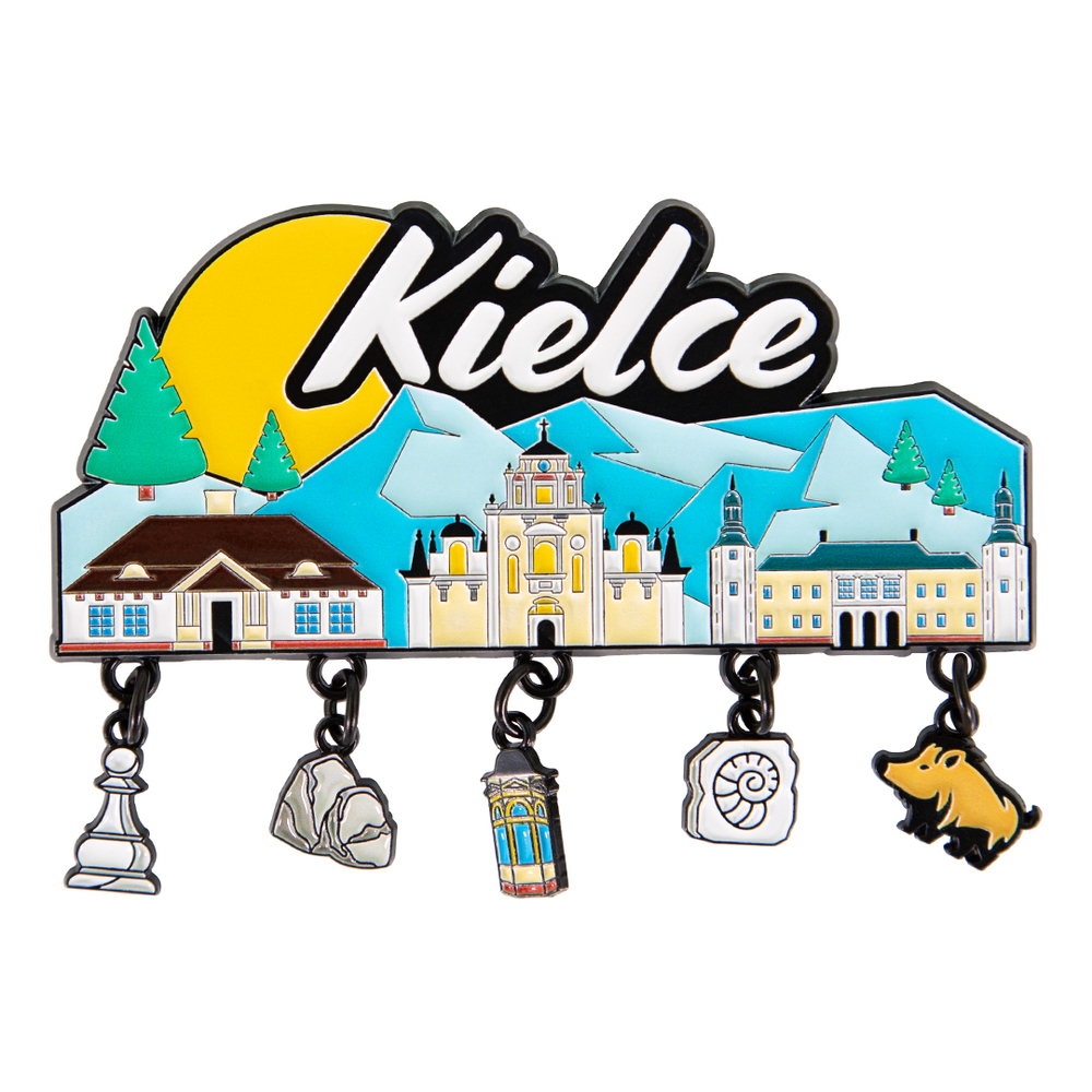 Metalowy magnes z zawieszkami Kielce
