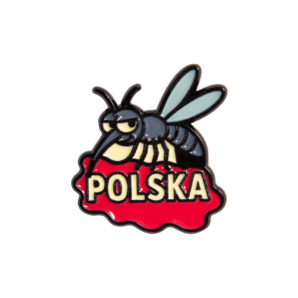 Metalowa przypinka komar