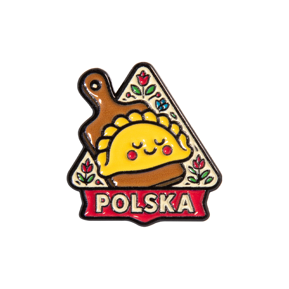 Metalowa przypinka pieróg
