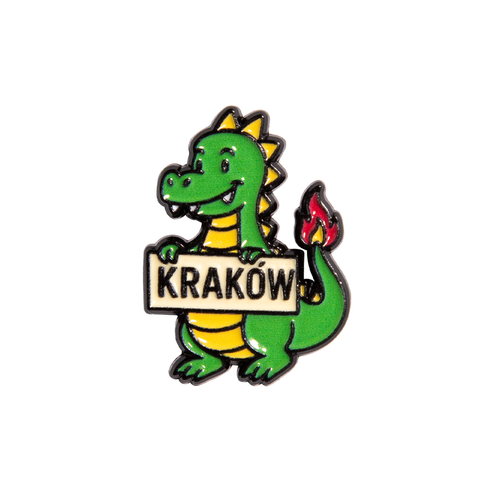 Metalowa przypinka smok