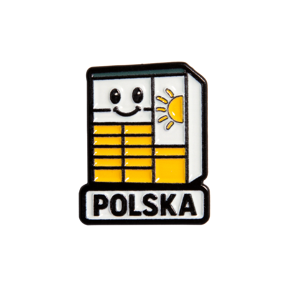 Metalowa przypinka automat paczkowy