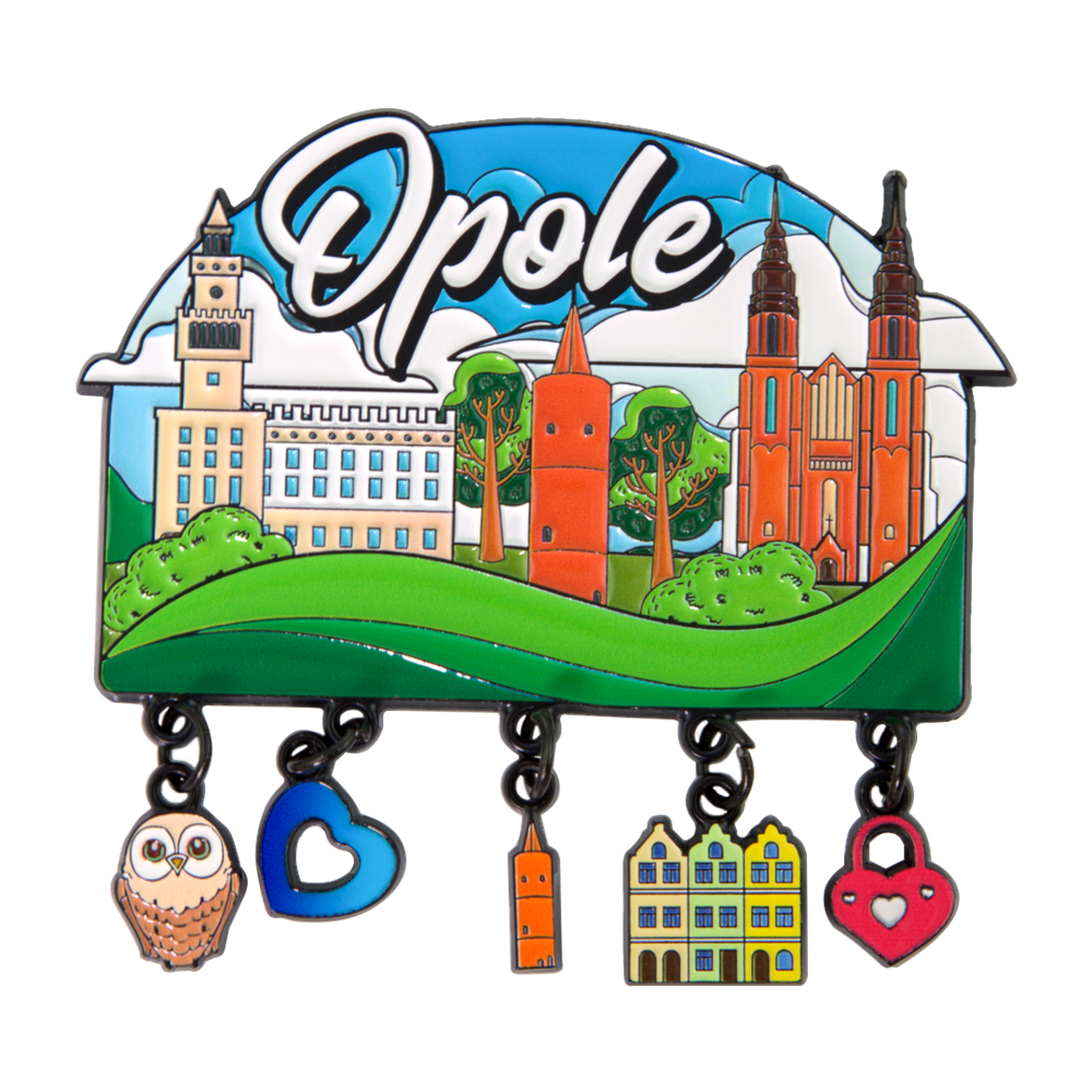 Metalowy magnes z zawieszkami Opole