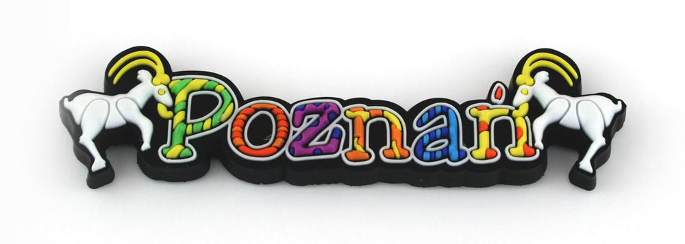 Magnes gumowy napis Poznań
