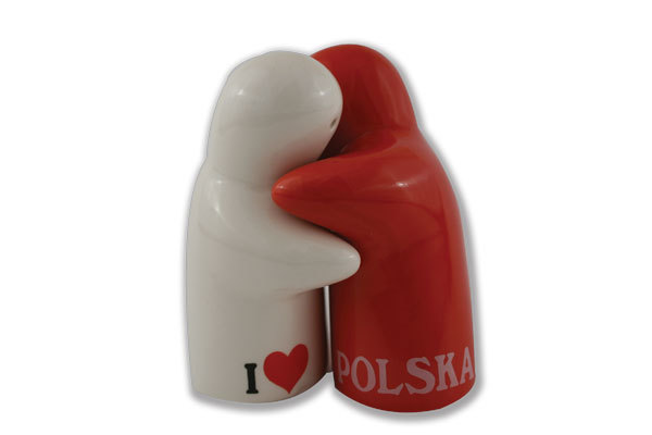 Solniczko–pieprzniczka przytulające się postacie Polska