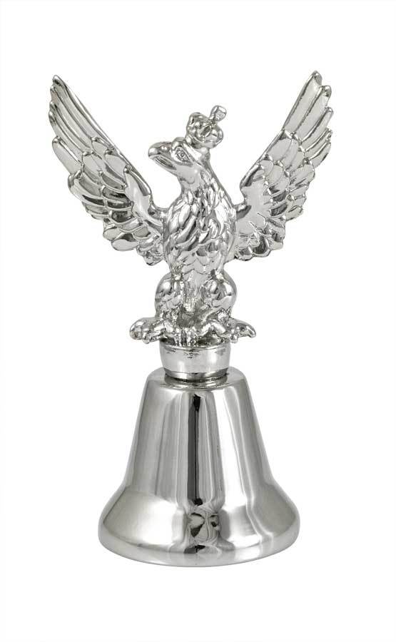 Dzwonek mały metalowy z orłem Polska