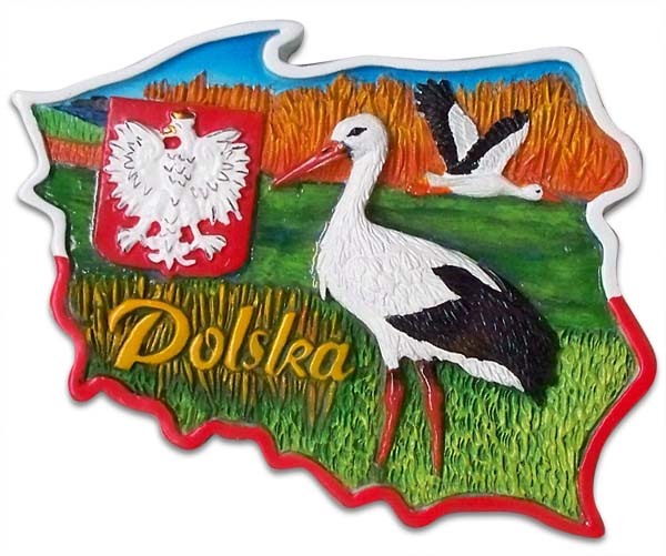 Magnes kontur Polska (bociany)