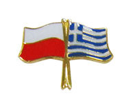 Przypinka - flagi: Polska i Grecja
