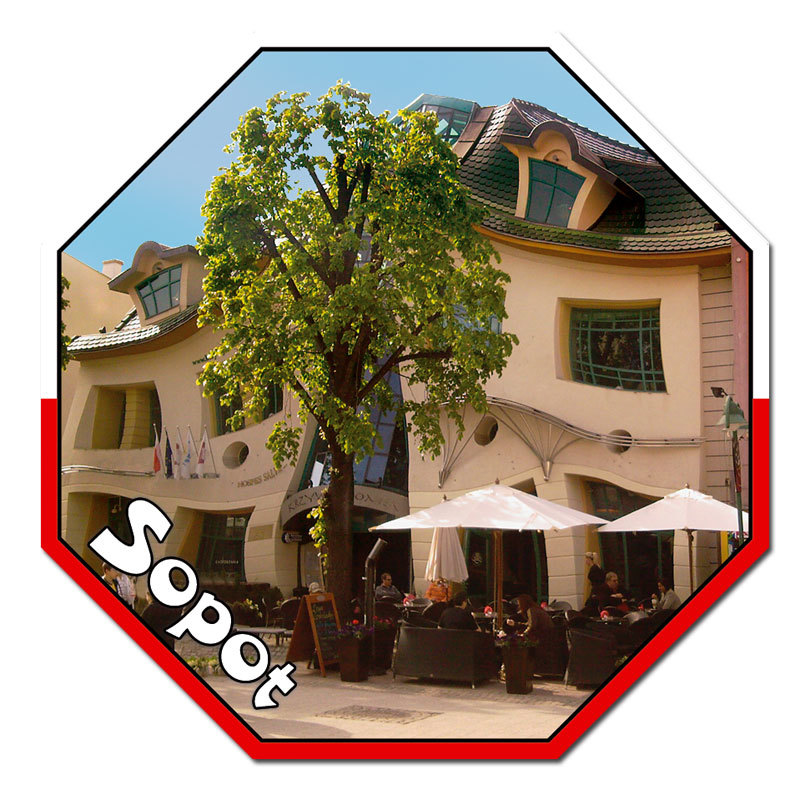 Magnes 3D STOP Sopot krzywy dom