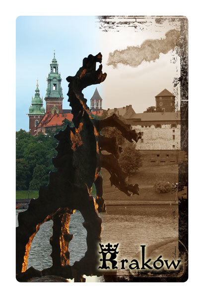 Magnes typu flip - przenikające obrazy Kraków smok