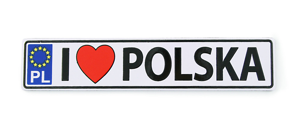 Magnes tablica rejestracyna metalowa Polska