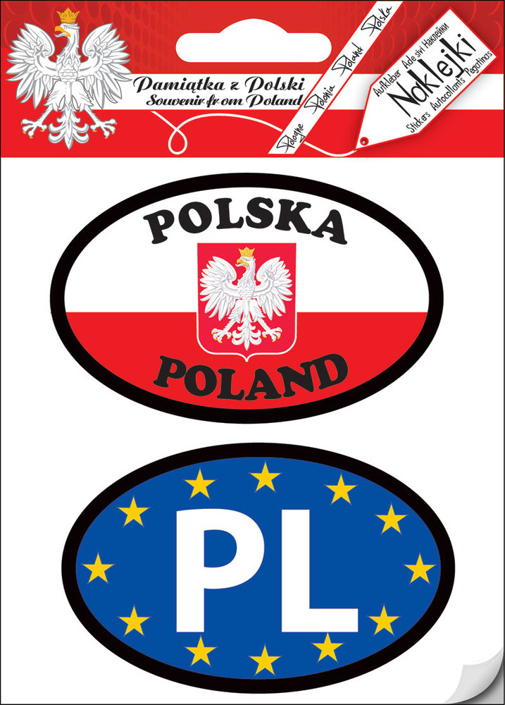 Zestaw 2 naklejek Polska do samochodu, Auto 07