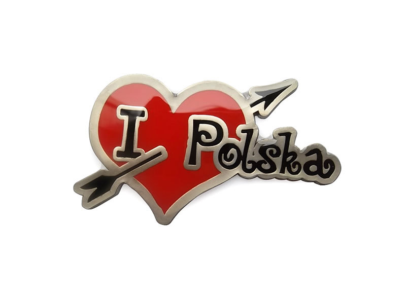 Magnes metalowy I love Polska