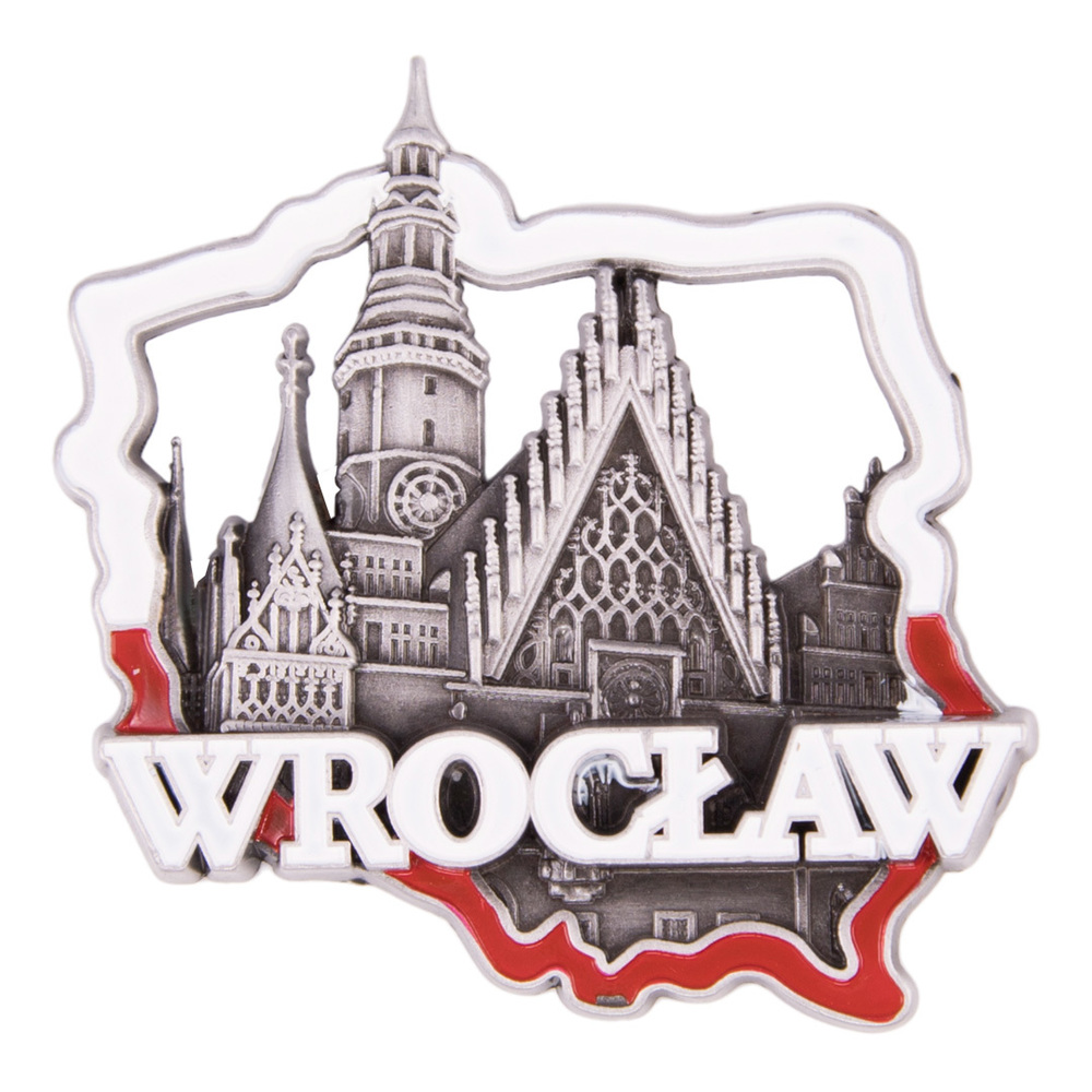 Magnes metalowy konturek Wrocław Ratusz