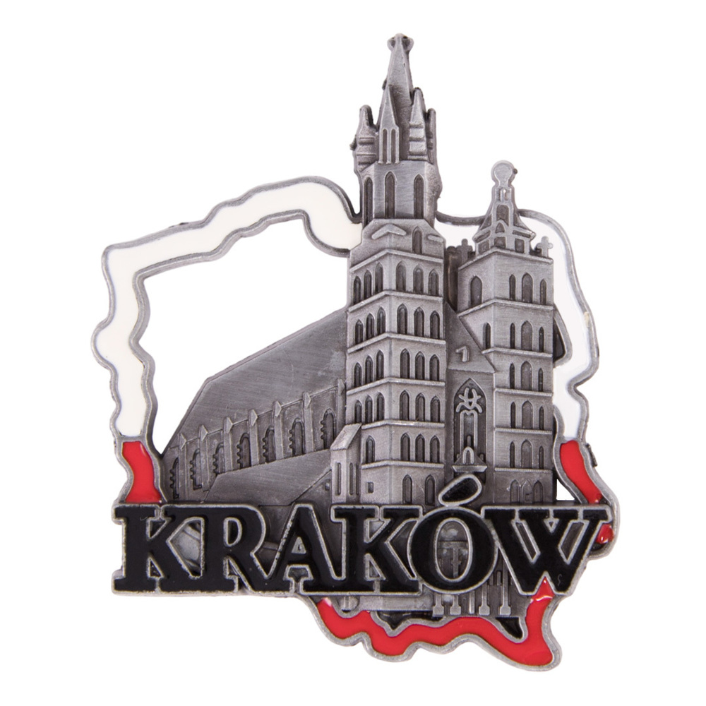 Magnes metalowy konturek Kraków k. Mariacki