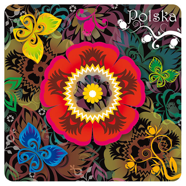 Zestaw 6szt podkładek korkowych Polska folk