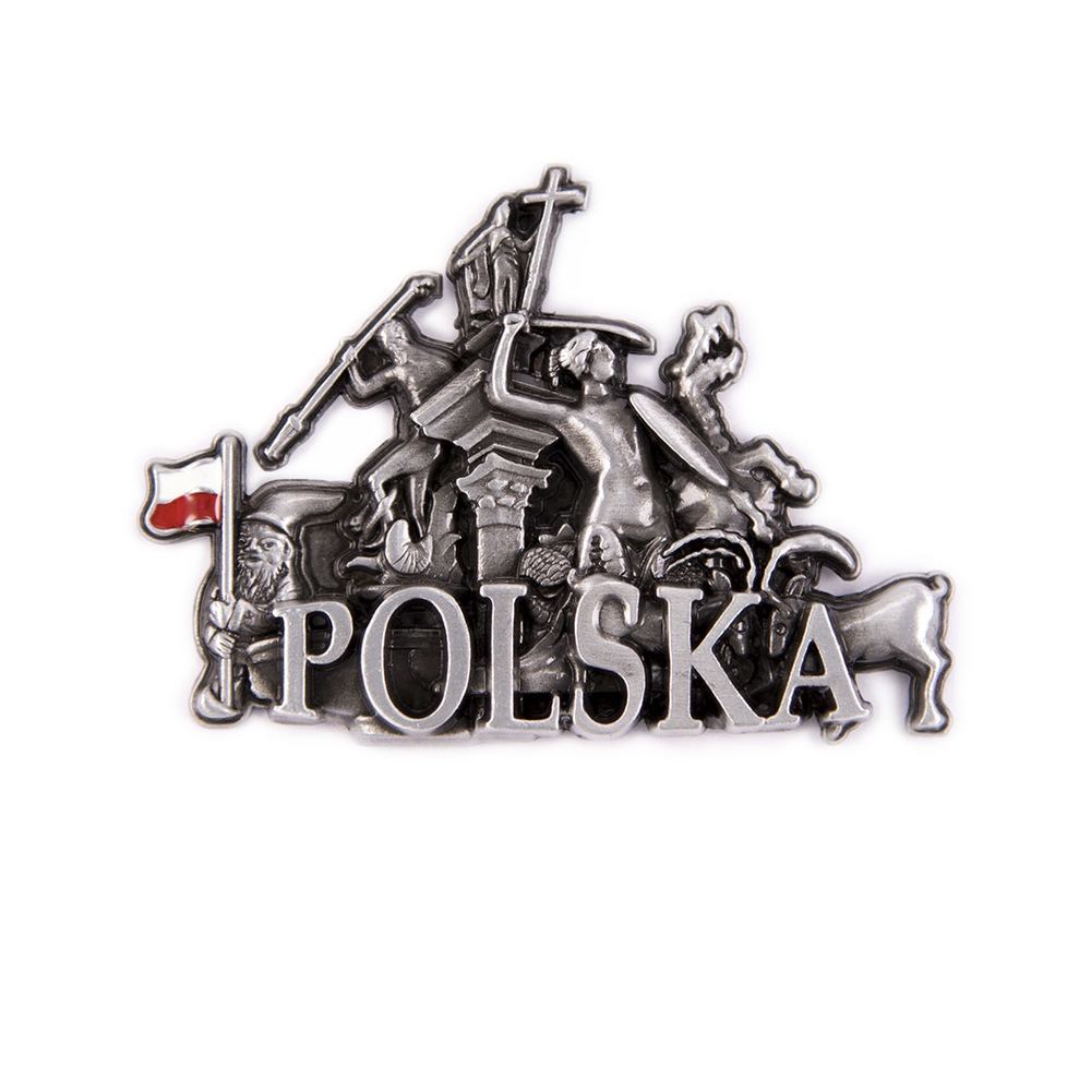 Magnes metalowy panorama Polska pomniki