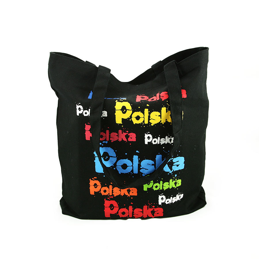 Bawełniana torba Polska 01 - kolorowe napisy