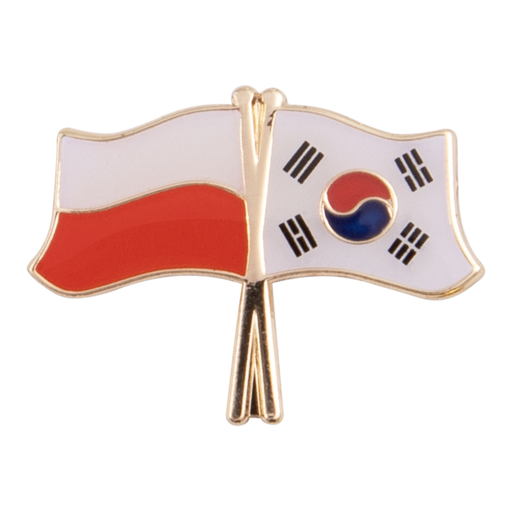 Przypinka - flagi: Polska i Korea Płd.