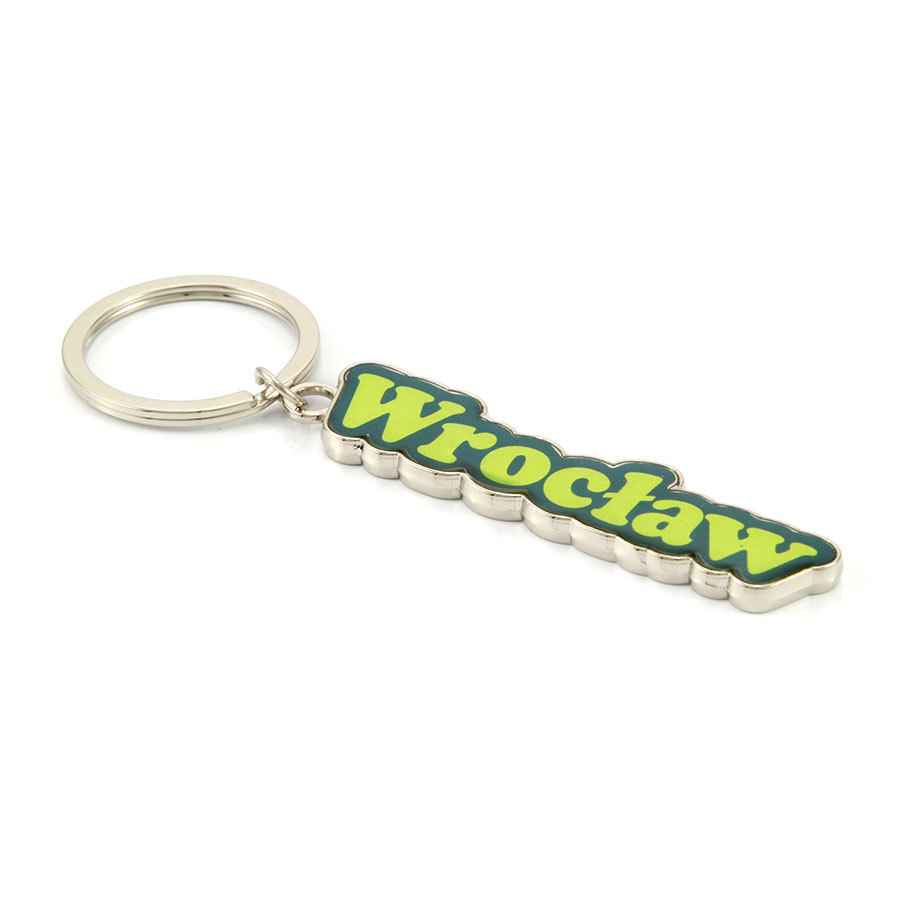 Brelok metal kolorowy napis Wrocław