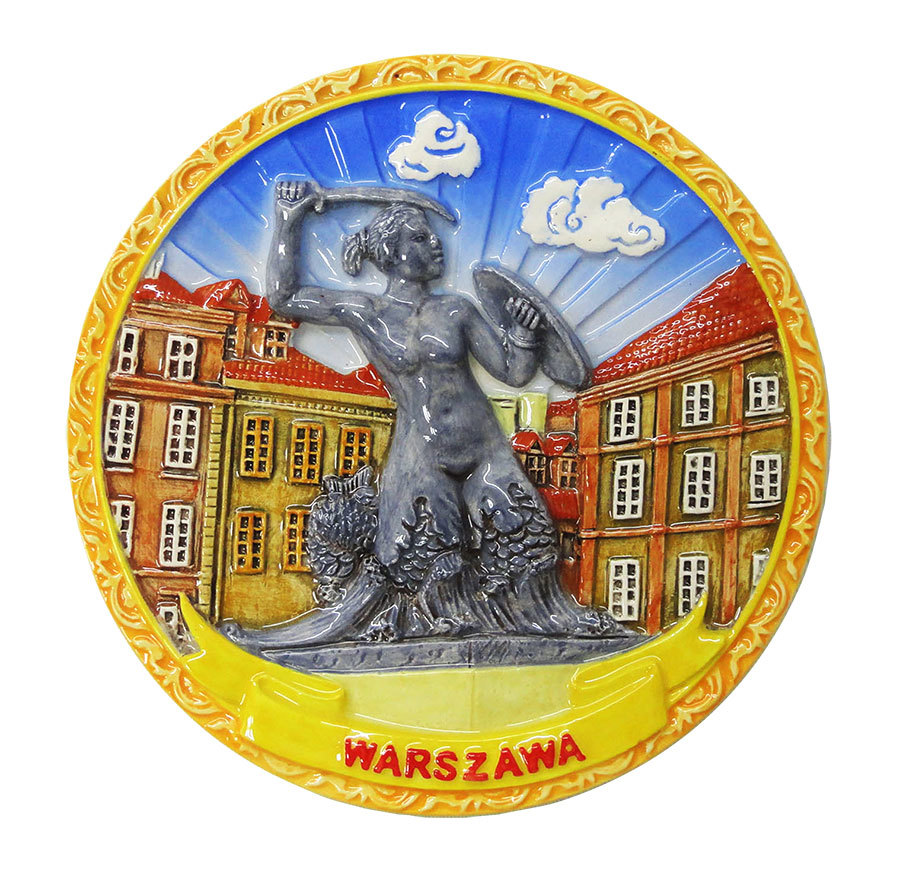 Talerz ceramiczny 13cm Warszawa - Syrenka
