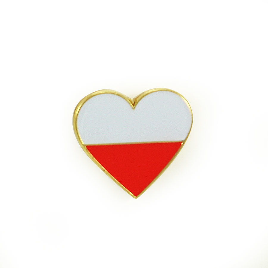 Metalowy pin serce