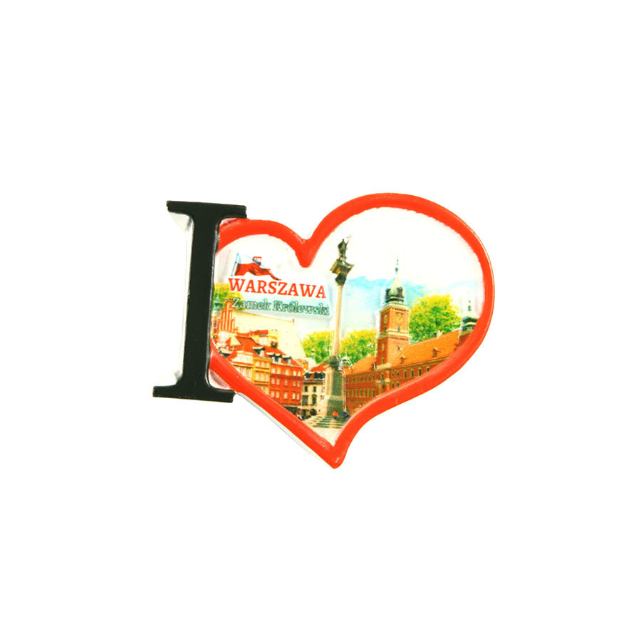 Magnes drukowany I love Warszawa Zamek