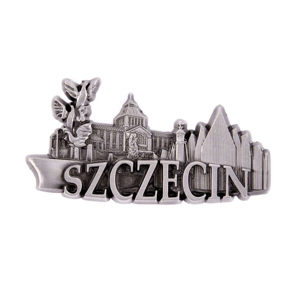 Magnes metalowy panorama Szczecin