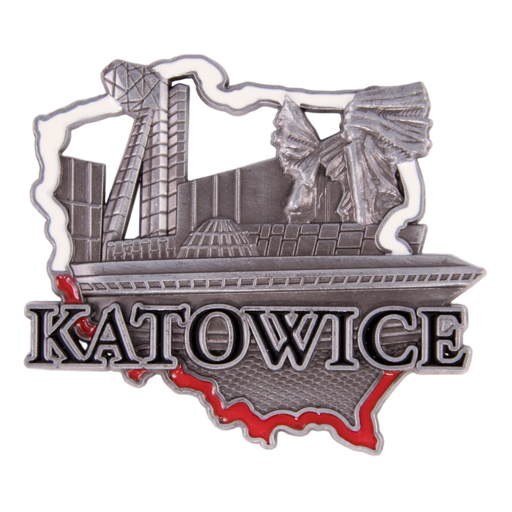 Magnes metalowy kontur Katowice
