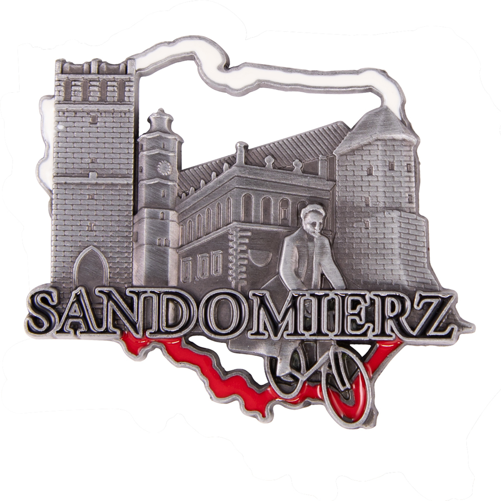 Magnes metalowy kontur Sandomierz