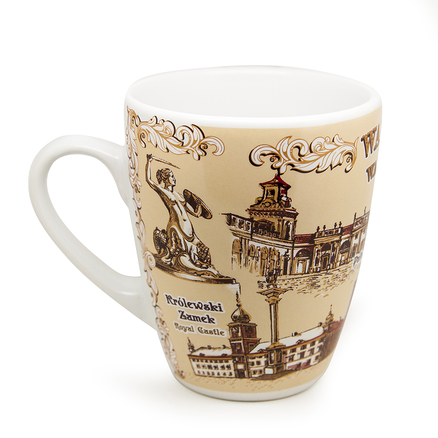 Kubek mały latte (baryłka) Warszawa sepia