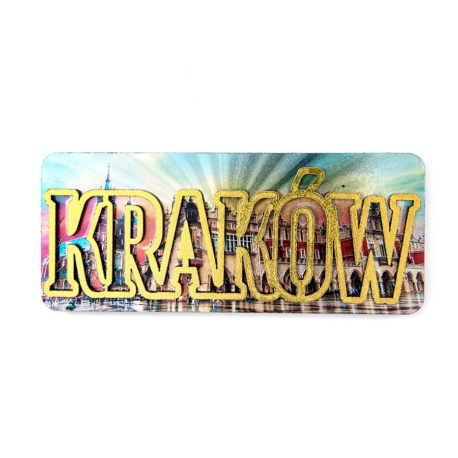 Magnes MDF duży napis KRAKÓW