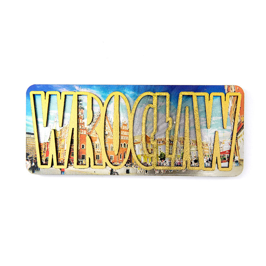 Magnes MDF duży napis WROCŁAW