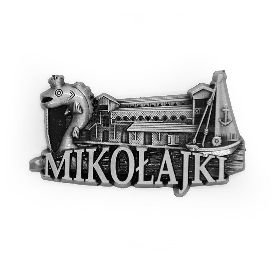 Magnes metalowy panorama Mikołajki
