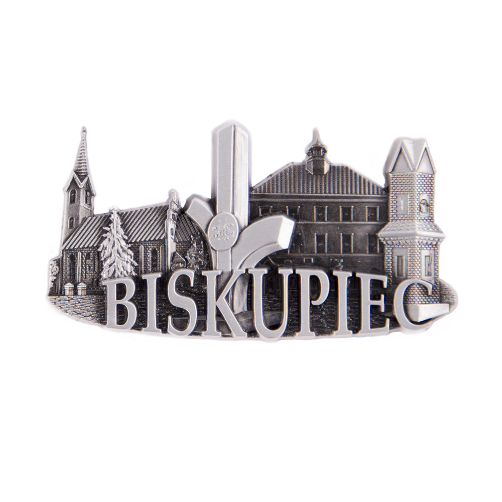 Magnes metalowy panorama Biskupiec
