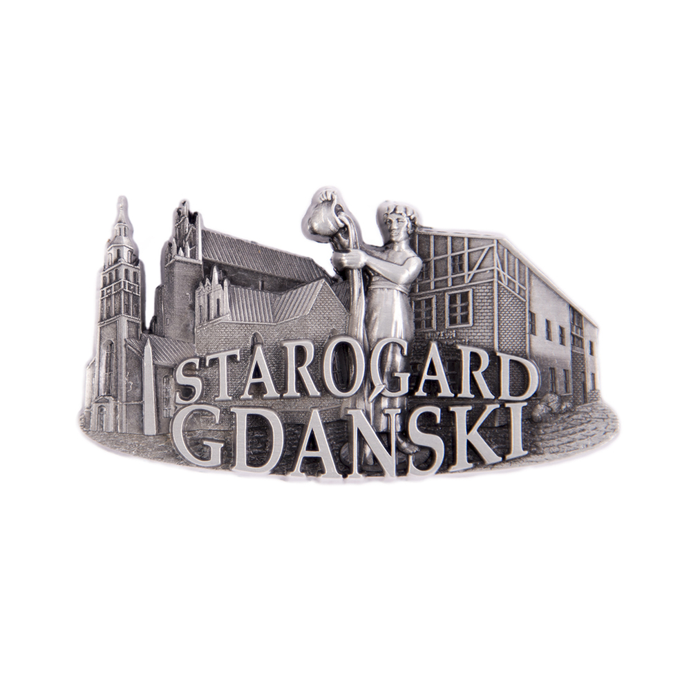 Magnes metalowy panorama Starogard Gdański