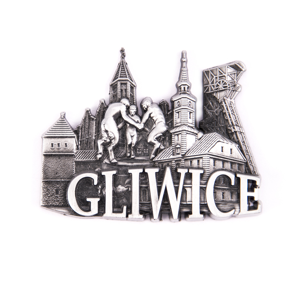 Magnes metalowy panorama Gliwice