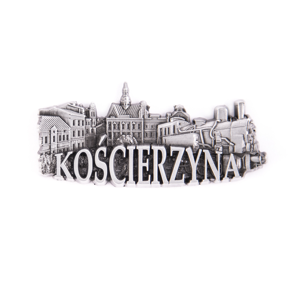 Magnes metalowy panorama Kościerzyna