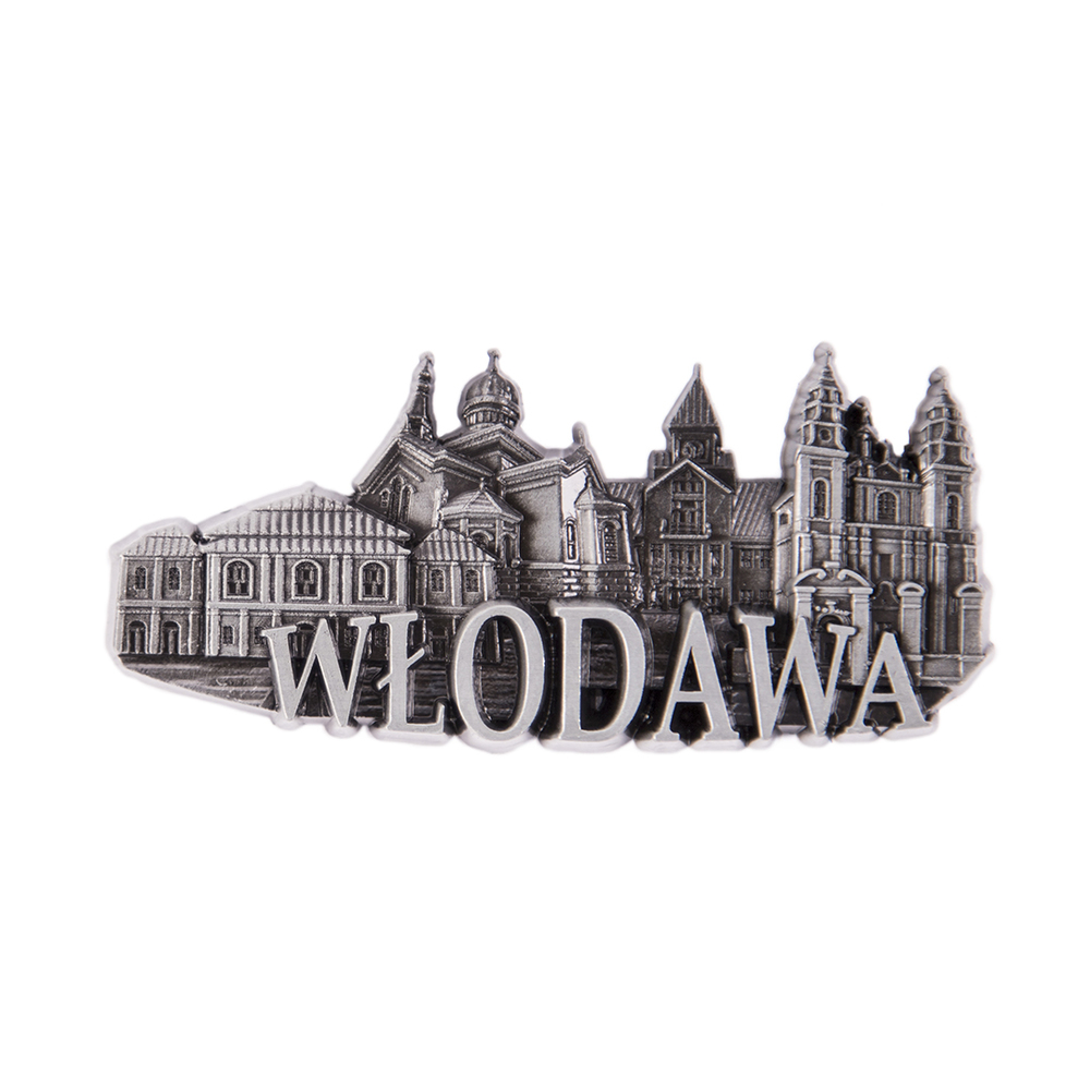 Magnes metalowy panorama Włodawa