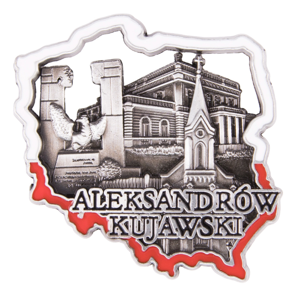 Magnes metalowy kontur Aleksandrów Kujawski