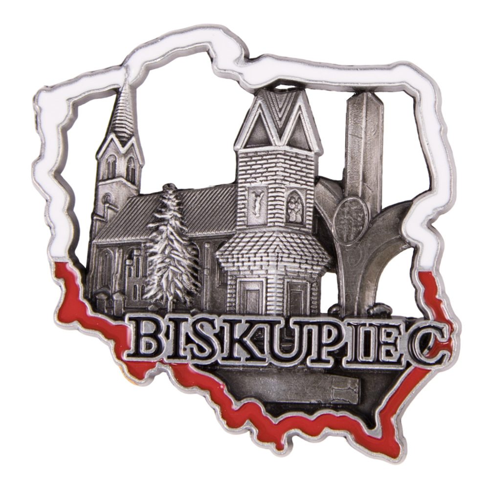 Magnes metalowy kontur Biskupiec