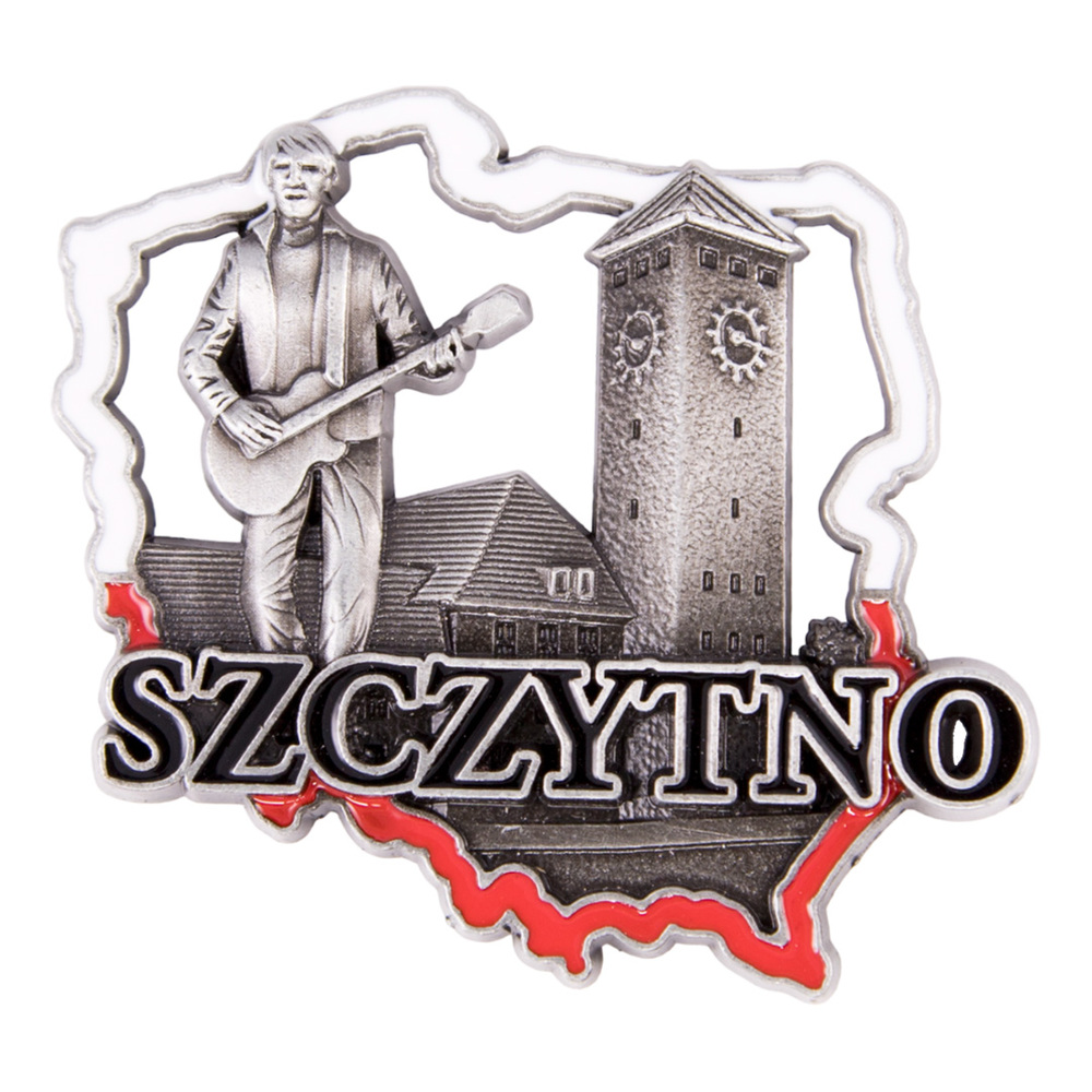 Magnes metalowy kontur Szczytno