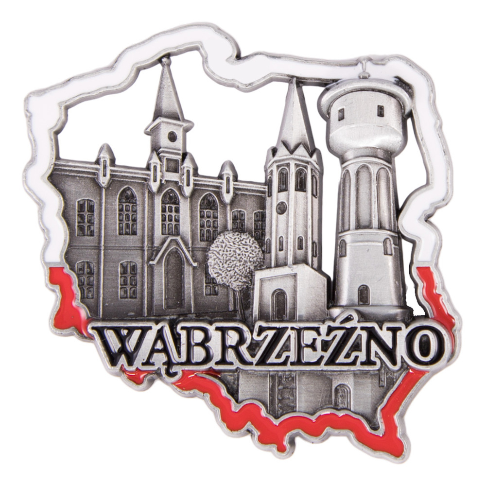 Magnes metalowy kontur Wąbrzeźno