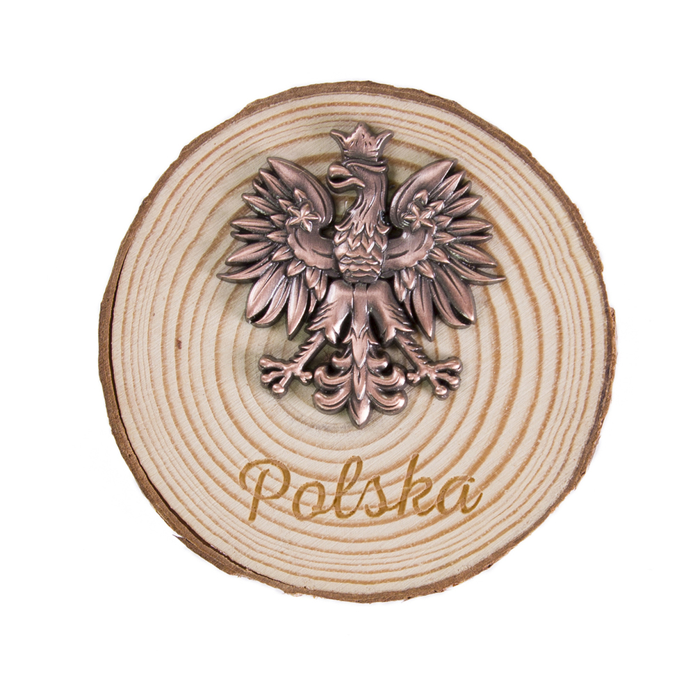 Magnes pieniek drewniany godło