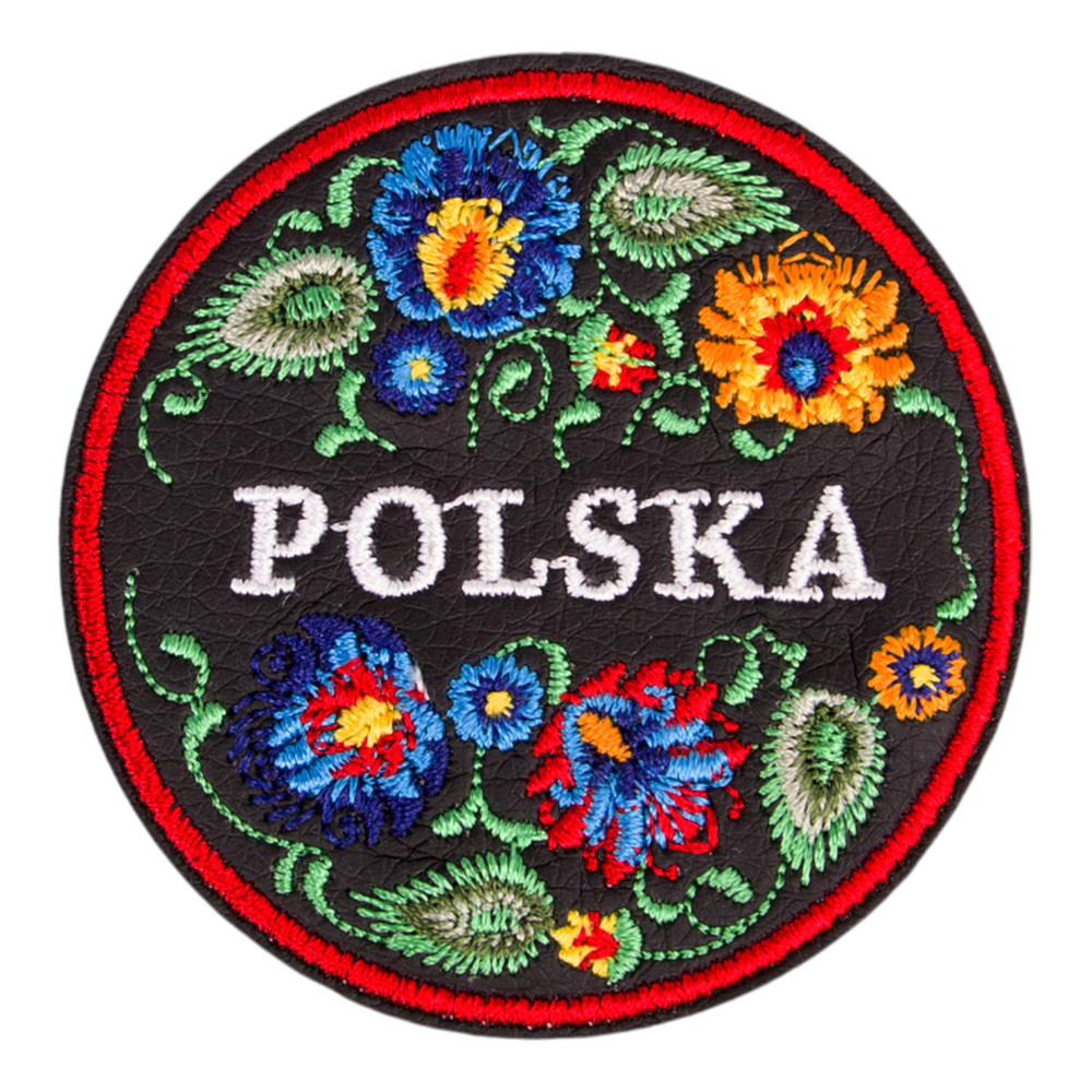 Magnes naprasowanka haft Polska czarny