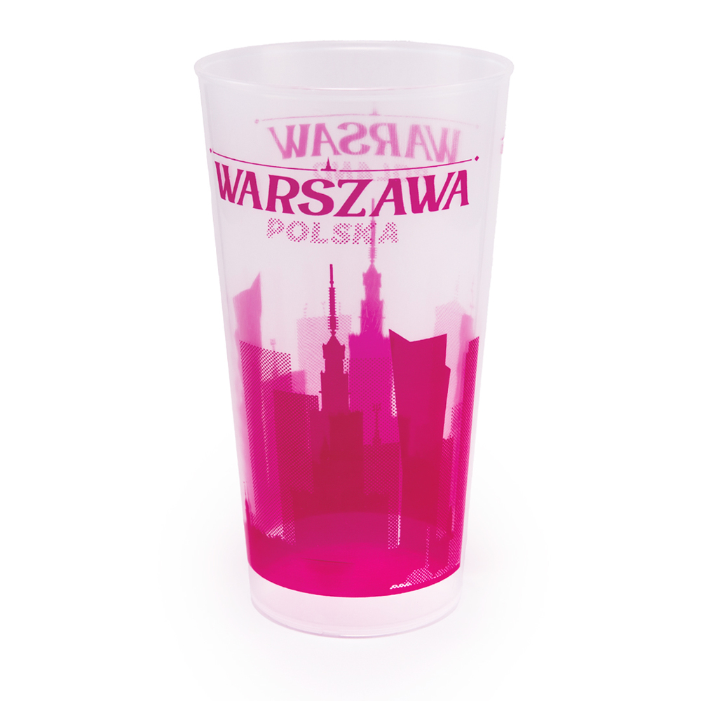 Kubek plastikowy 0,5l Warszawa przeźroczysty