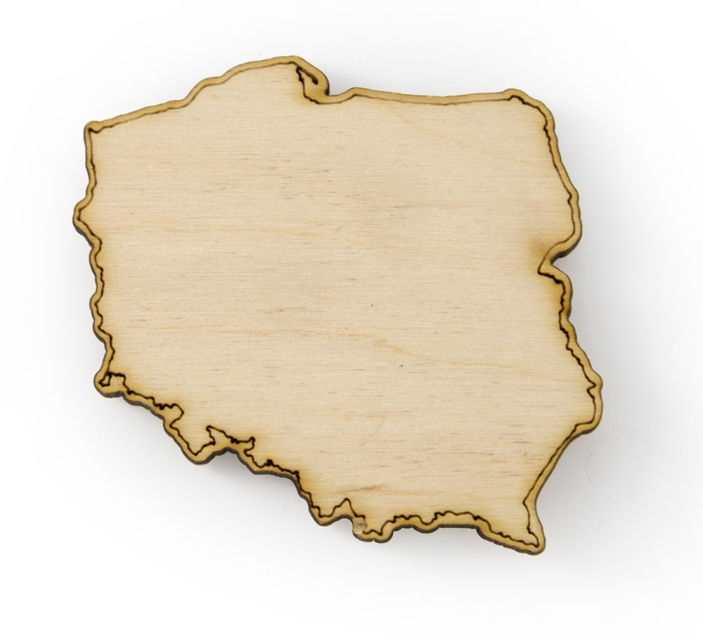 Magnes drewniany kontur - Nadruk Personalizowany
