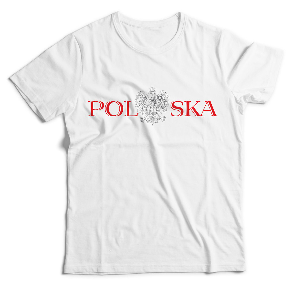 Koszulka biała z napisem Polska (XXL)