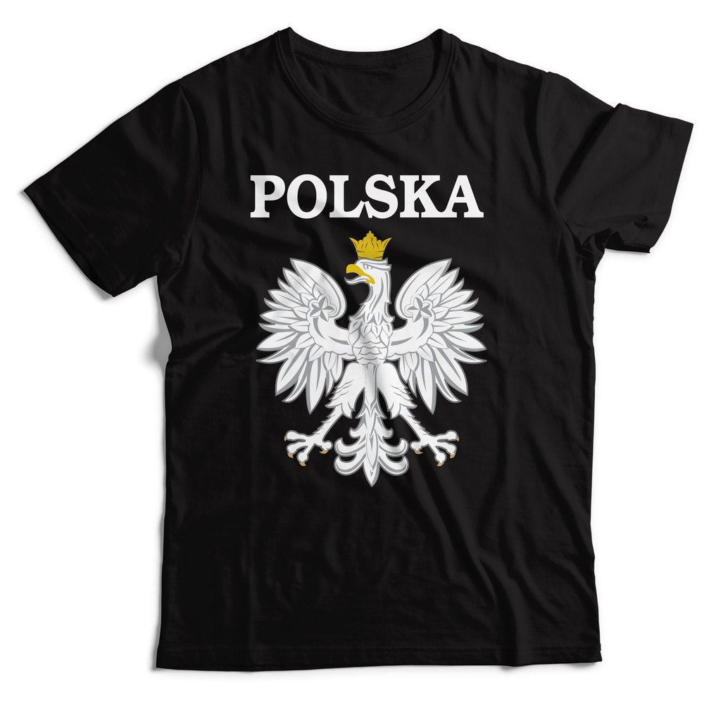 Koszulka czarna z napisem Poland