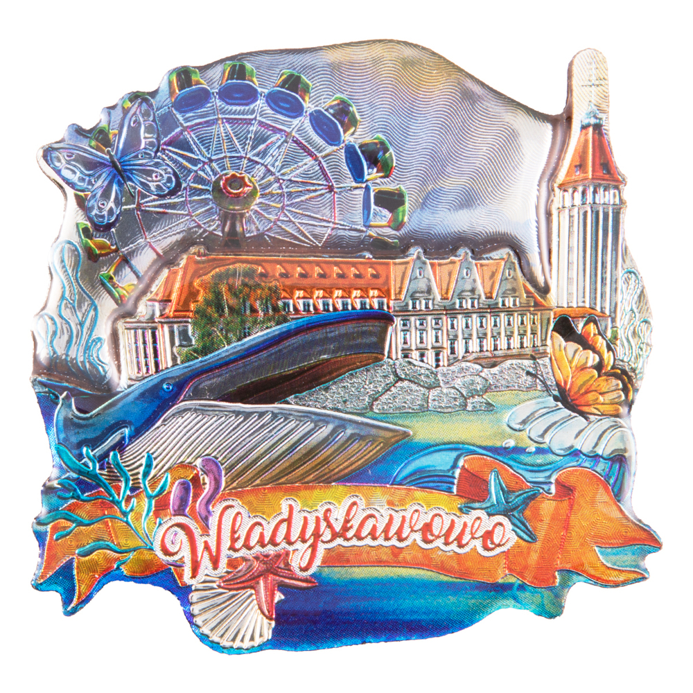 Magnes MDF metalizowany widok Władysławowo